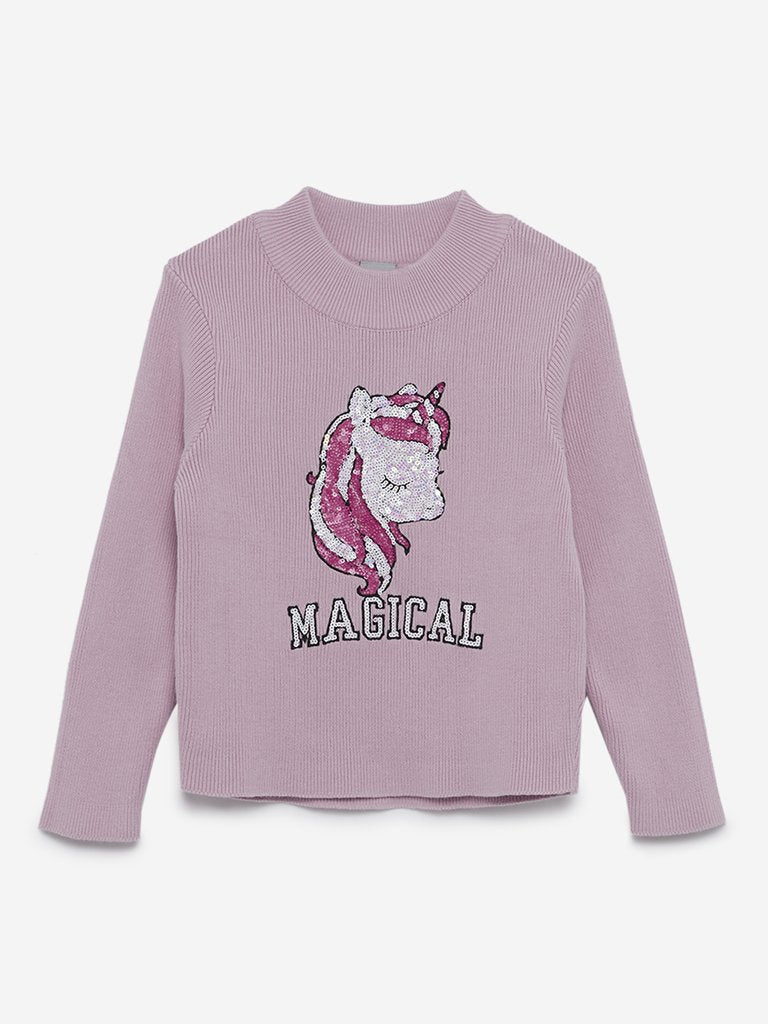 HOP Kids Lilac Unicorn Design Top