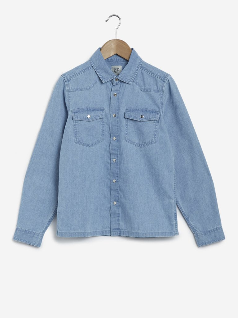 Y&F Kids Light Blue Denim Shirt