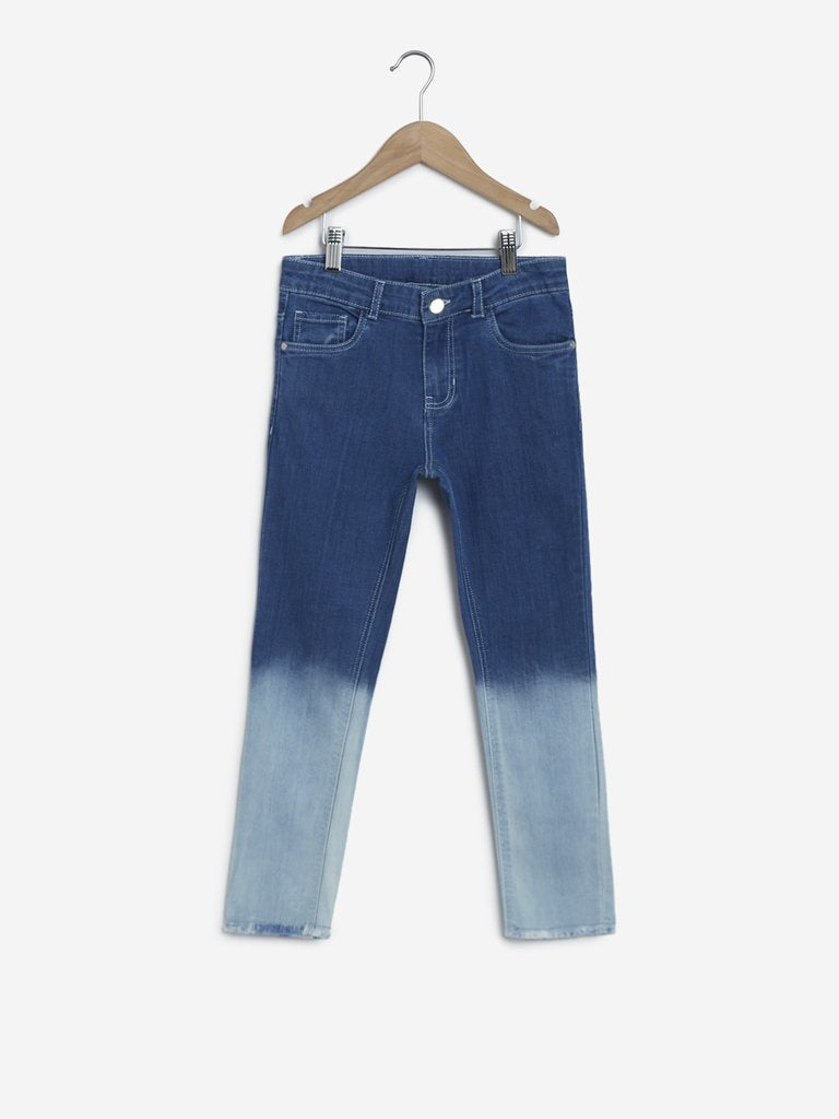 Y&F Kids Blue Two-Toned Jeans
