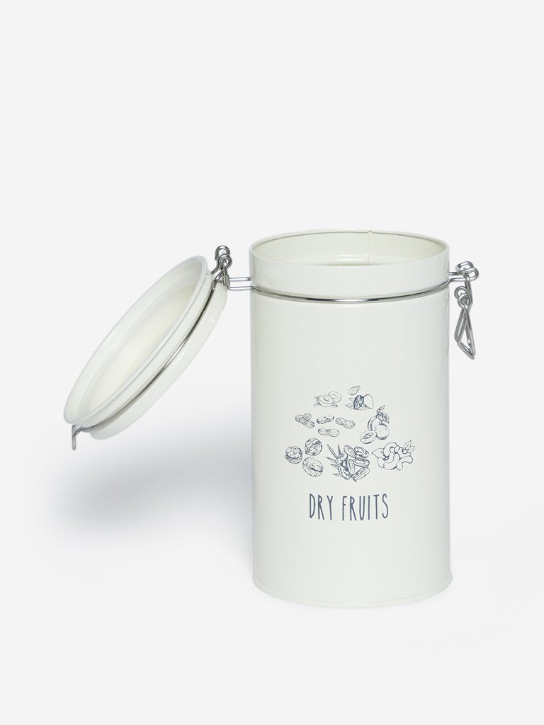 Westside Home White Dry Fruits Canister