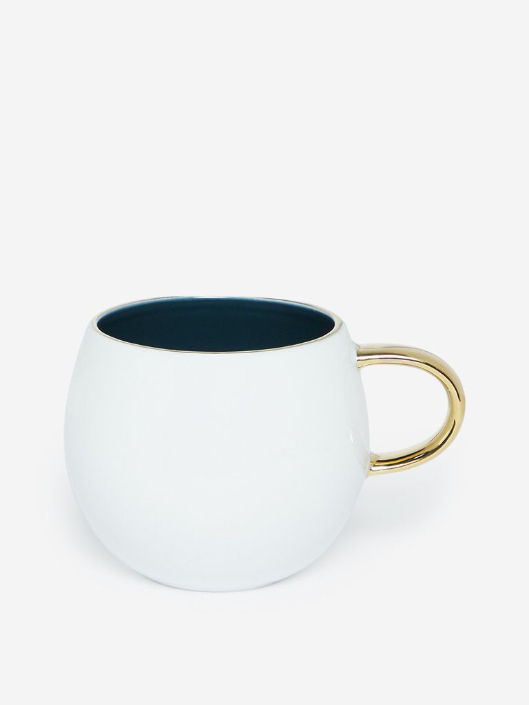 Westside Home White And Dark Green Round Tea Cup