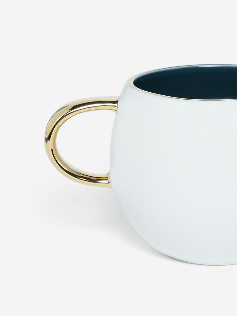 Westside Home White And Dark Green Round Tea Cup