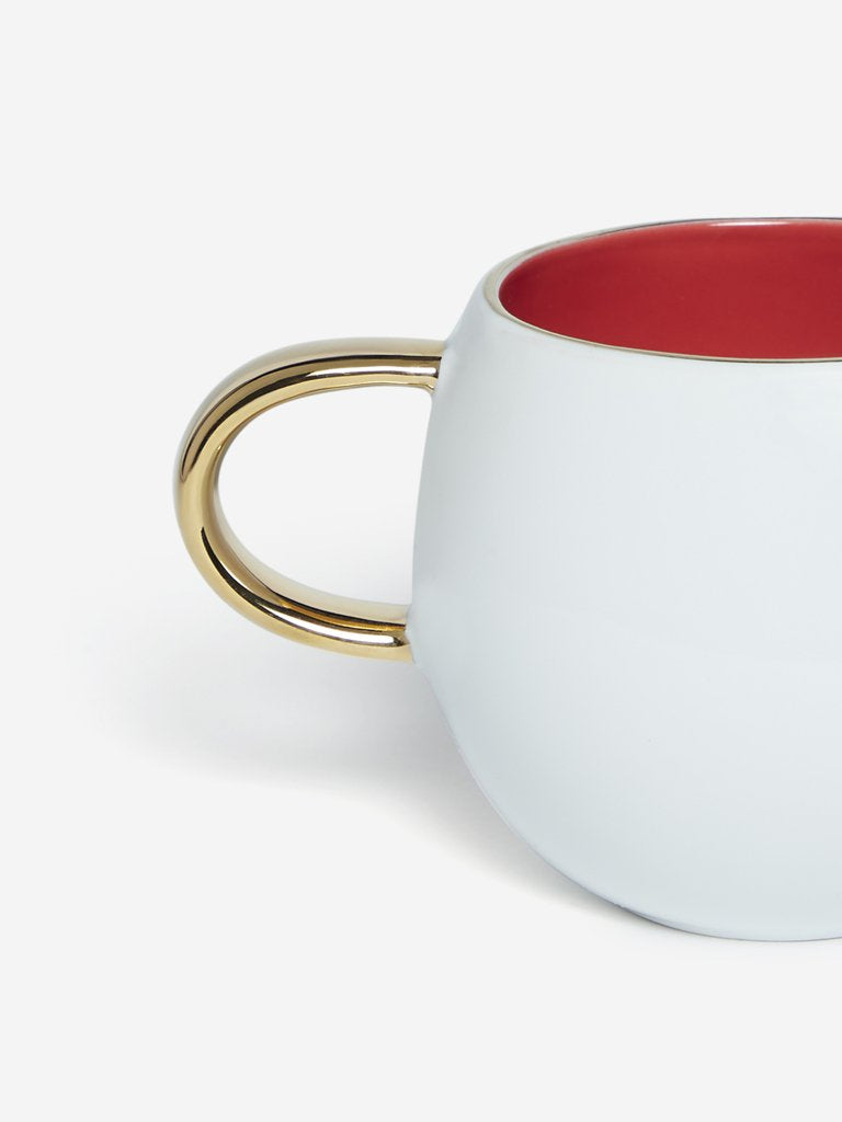 Westside Home White And Red Round Tea Cup