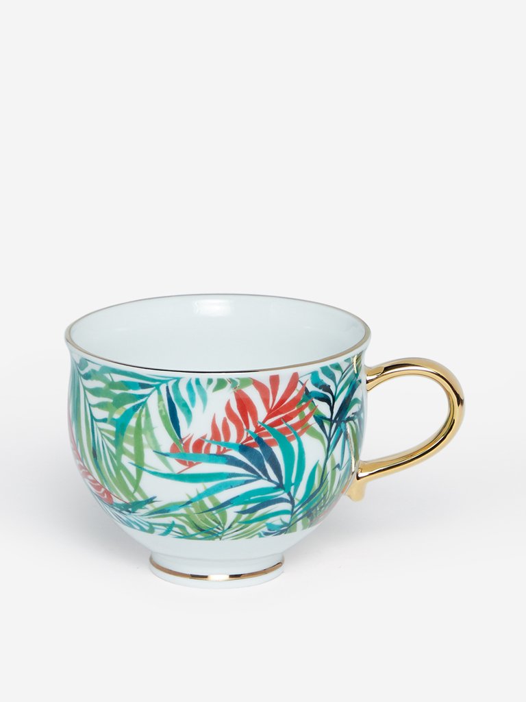 Westside Home Multicolour Leaf Patterned Tea Cup