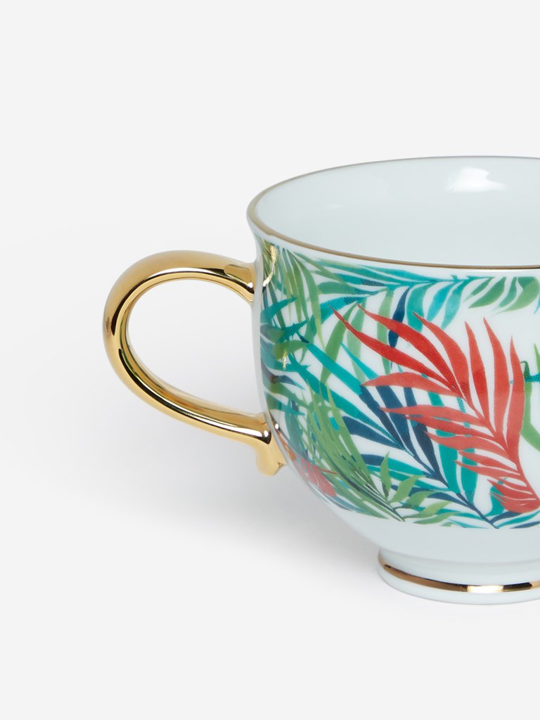 Westside Home Multicolour Leaf Patterned Tea Cup