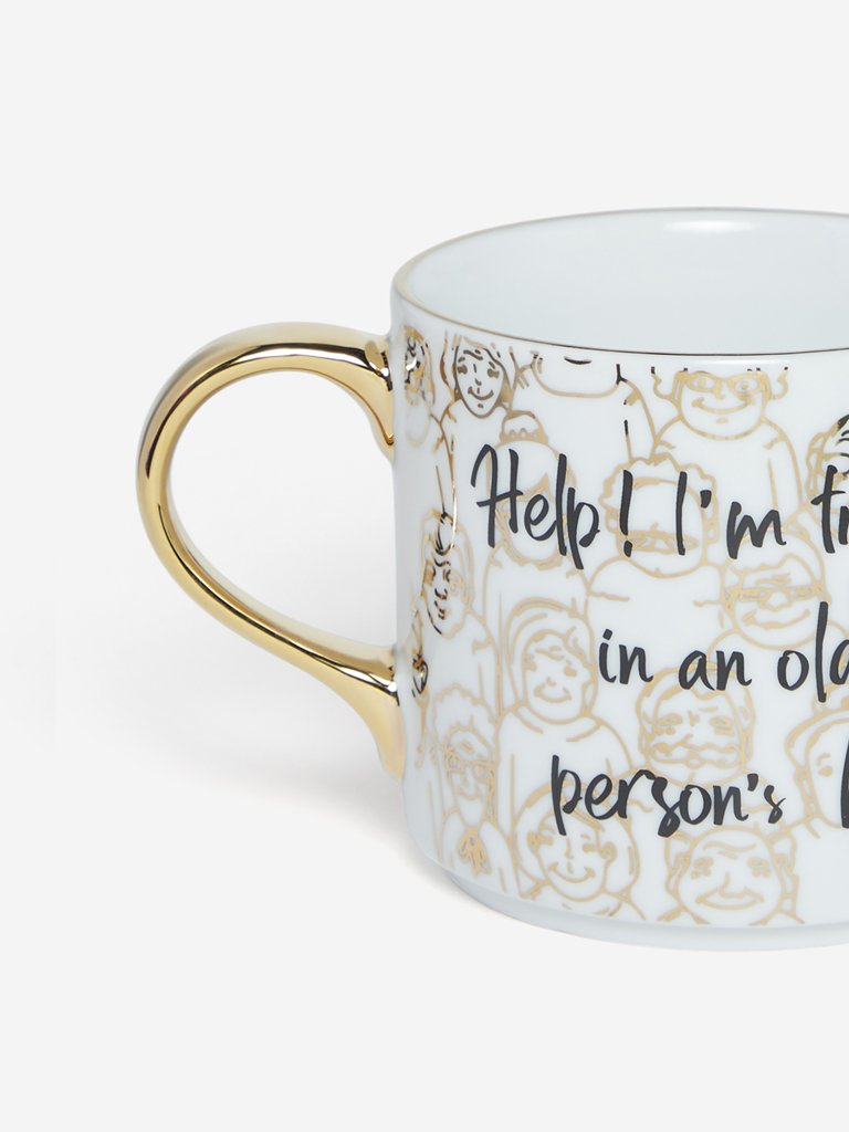 Westside Home White Patterned Tea Cup