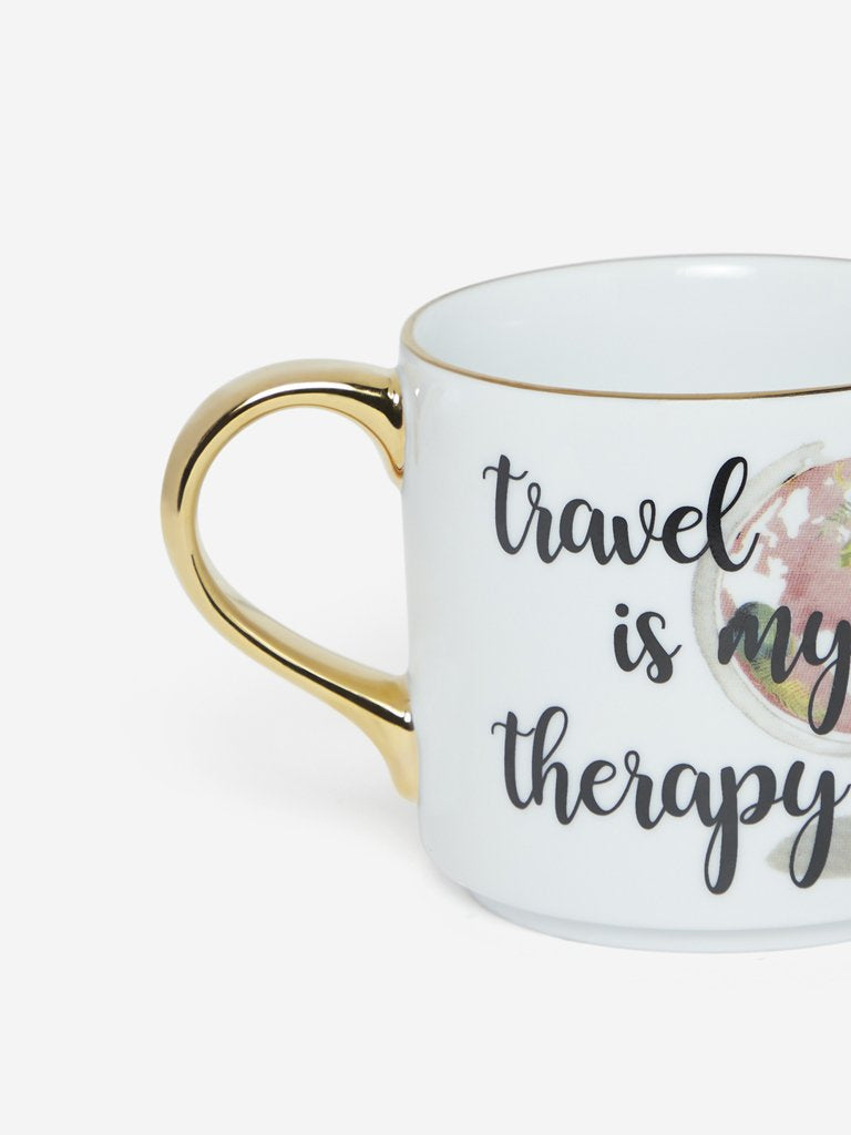 Westside Home White Globe Printed Tea Cup