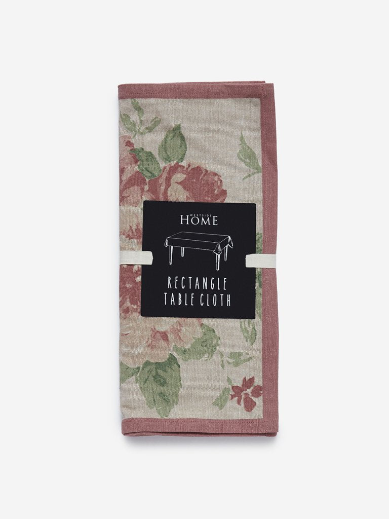 Westside Home Pink Floral Print Table Runner