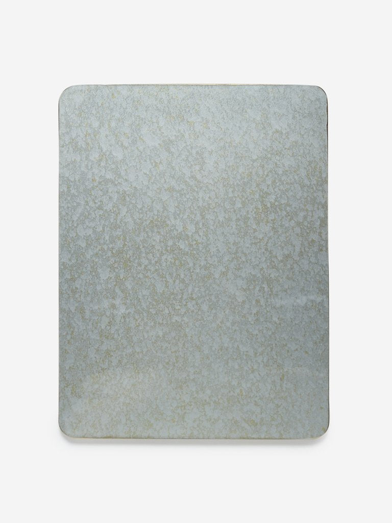 Westside Home Silver Abstract Print Placemats Set of Two