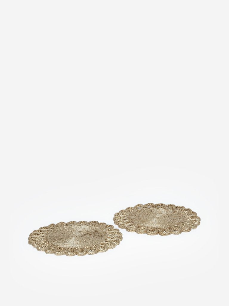 Westside Home Light Brown Woven Trivets Set of Two