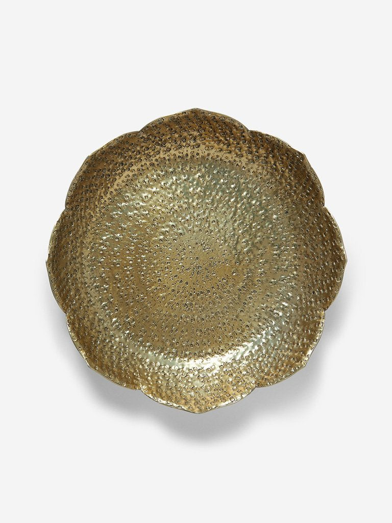 Westside Home Gold Textured Small Lotus Platter
