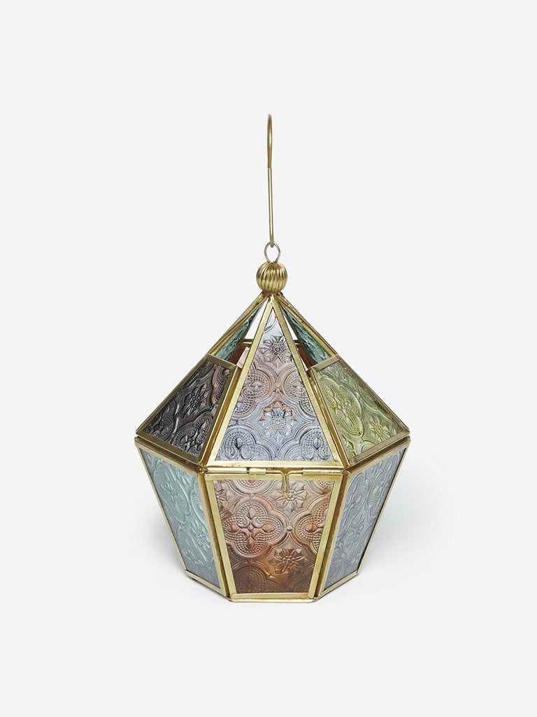 Westside Home Multicolour Hexagonal Lantern Candle Holder