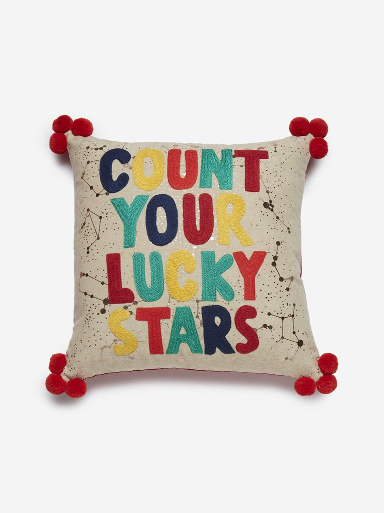 Westside Home Multicolour Typographic Print Cushion Cover