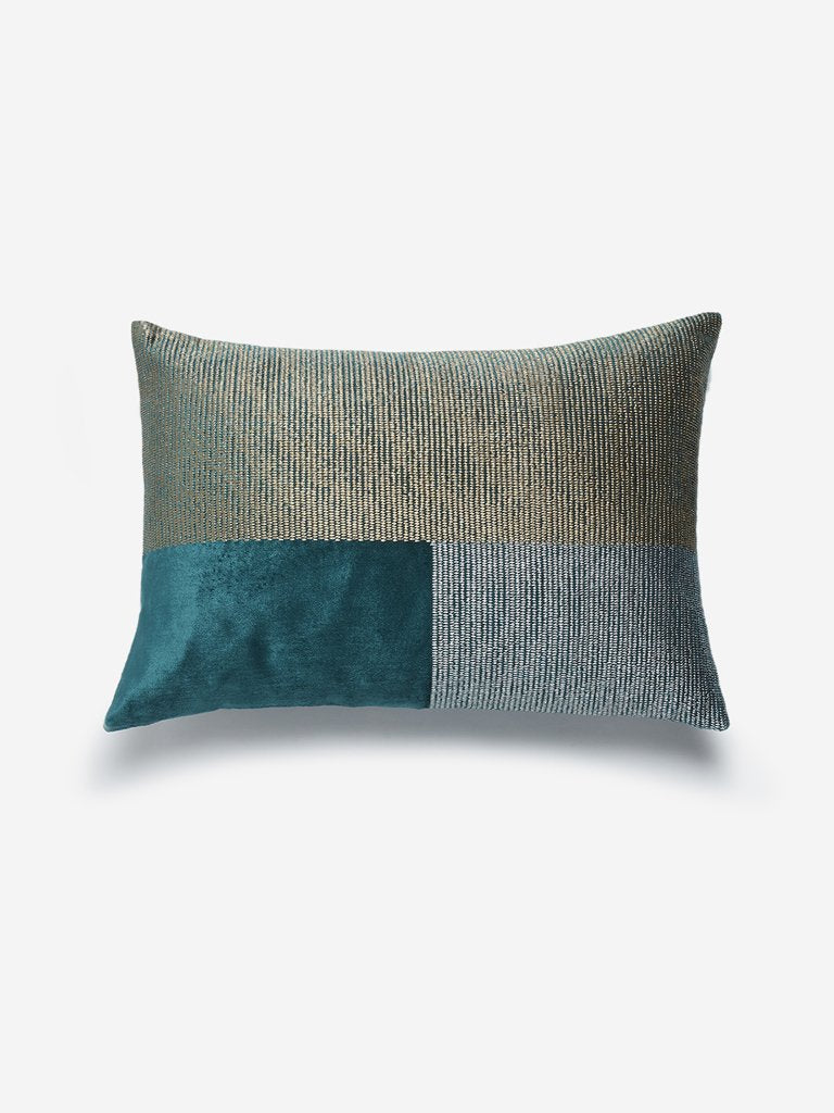 Westside Home Teal Woven Rectangular Cushion Cover