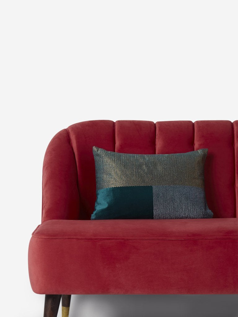 Westside Home Teal Woven Rectangular Cushion Cover