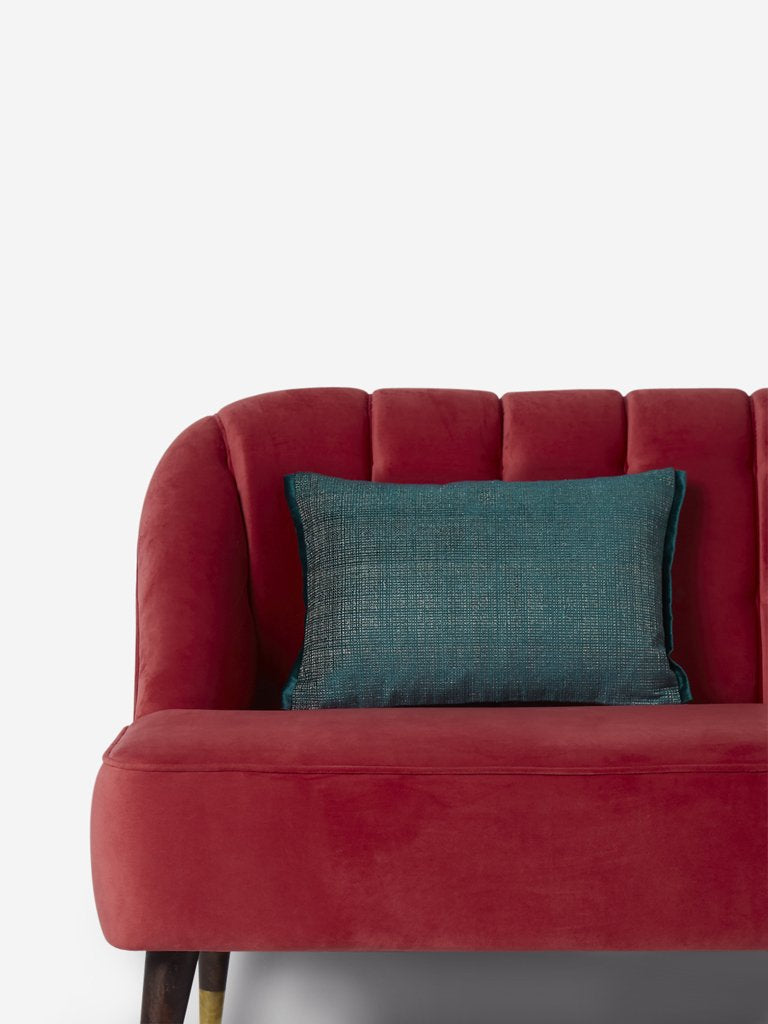 Westside Home Teal Woven Rectangular Cushion Cover