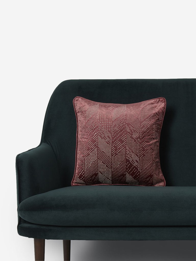 Westside Home Rust Chevron Embroidery Cushion Cover