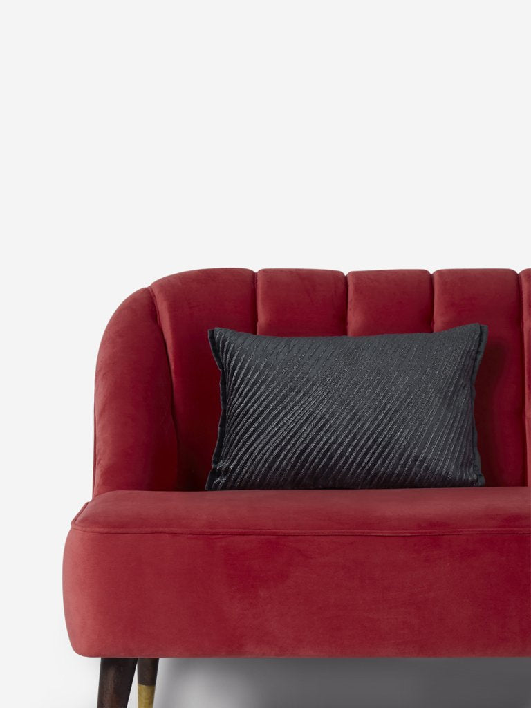 Westside Home Charcoal Stripe Patterned Cushion Cover