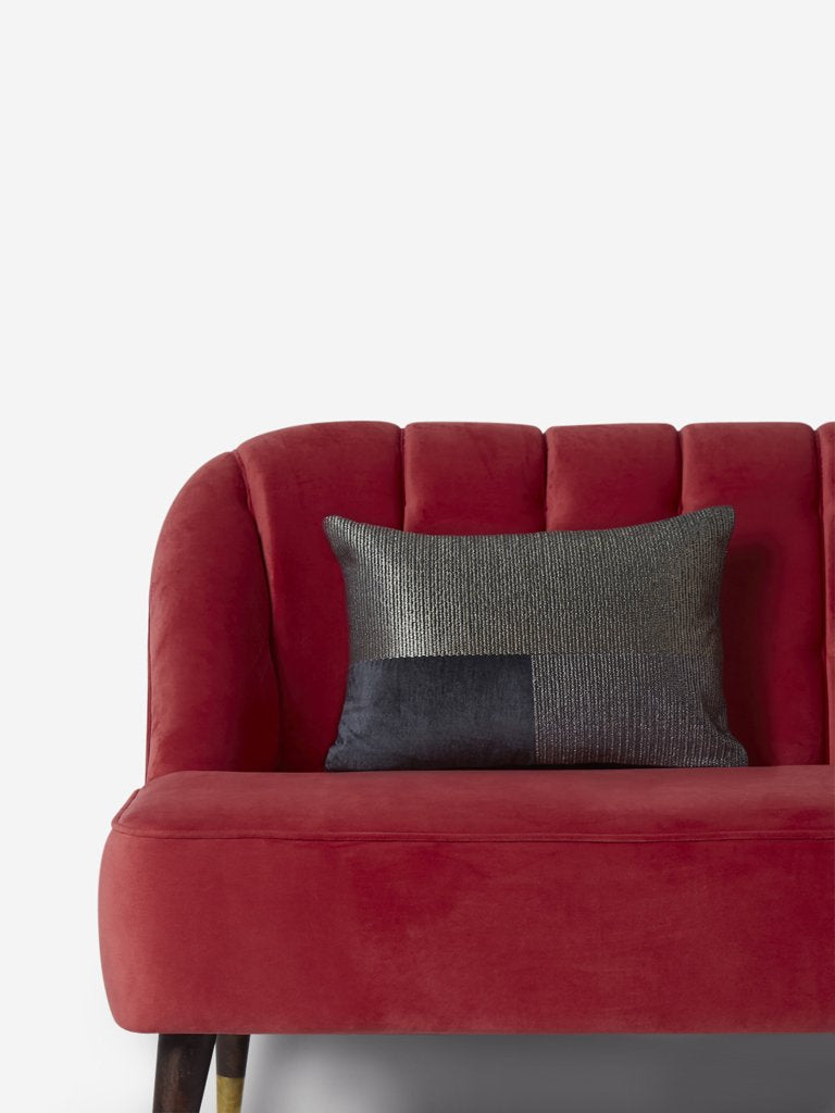 Westside Home Dark Grey Woven Rectangular Cushion Cover