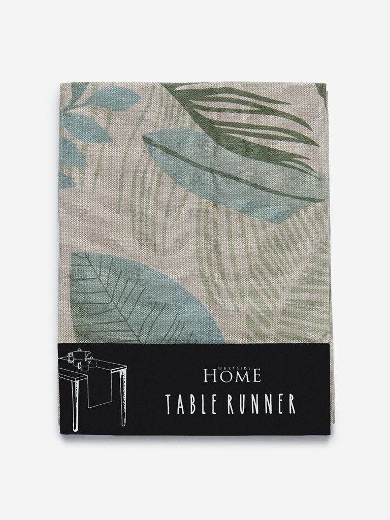 Westside Home Green Tropical Patterned Table Runner