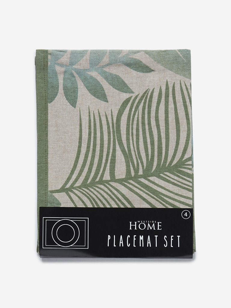 Westside Home Green Tropical Patterned Placemats Set of Four