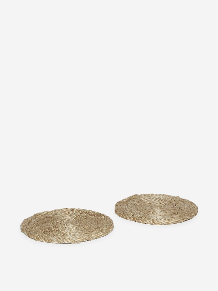 Westside Home Light Brown Woven Trivets Set of Two