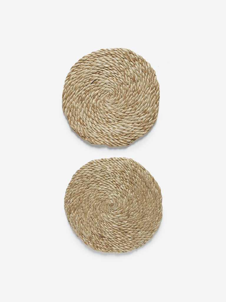 Westside Home Light Brown Woven Trivets Set of Two