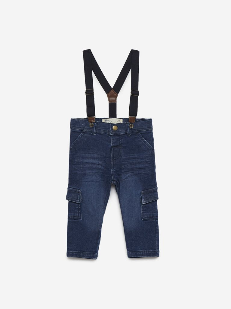 Baby HOP Indigo Jeans With Suspenders