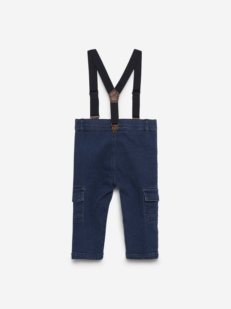Baby HOP Indigo Jeans With Suspenders