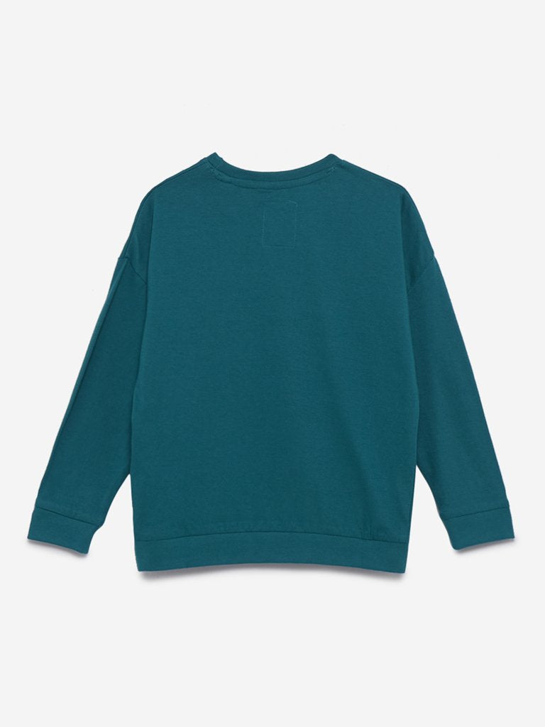 HOP Kids Teal Star Pattern Sweatshirt