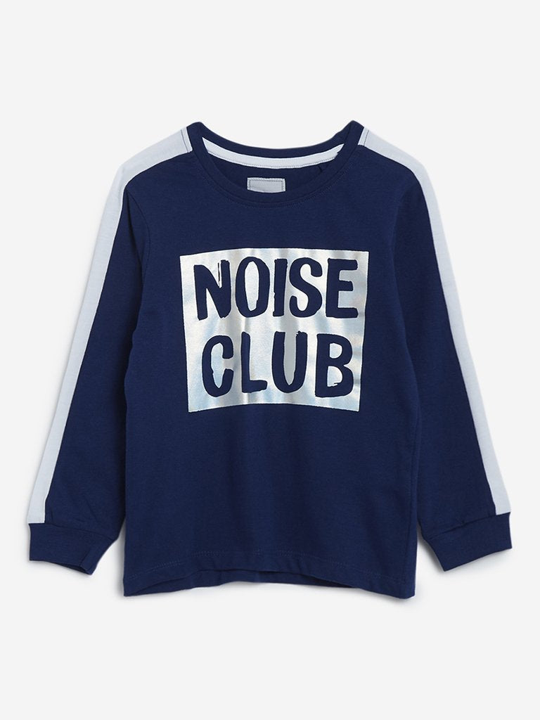 HOP Kids Navy Text Design T-Shirt