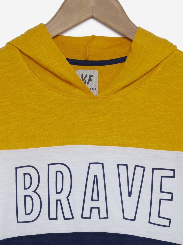 Y&F Kids Navy Colour-Blocked Hooded Sweatshirt