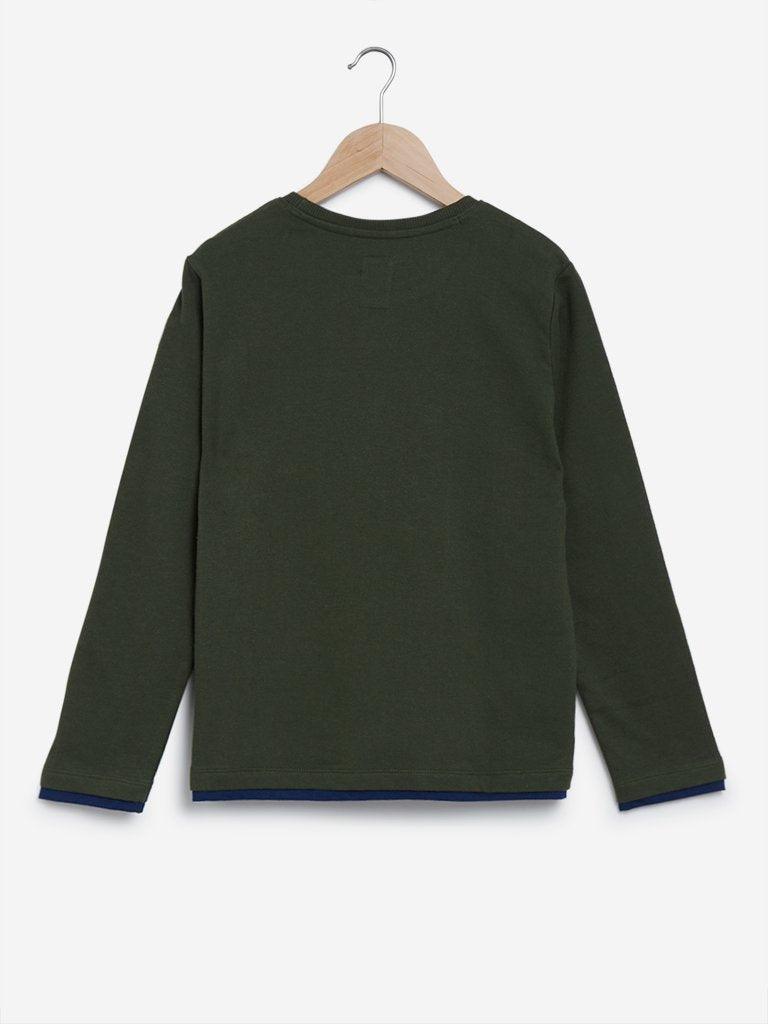 Y&F Kids Olive Crewneck Sweatshirt