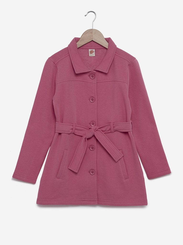 Y&F Kids Pink Coat with Belt