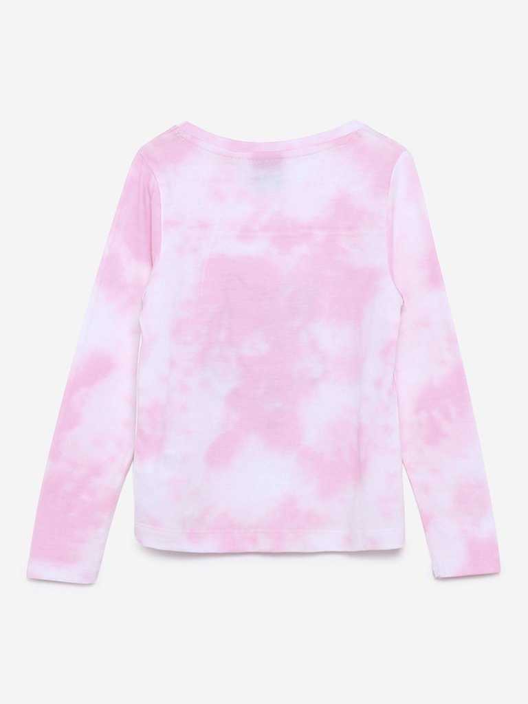 HOP Kids Pink Tie-Dye Sequinned T-Shirt