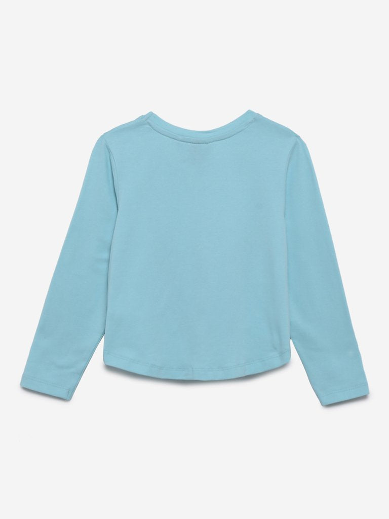 HOP Kids Aqua Unicorn Print T-Shirt