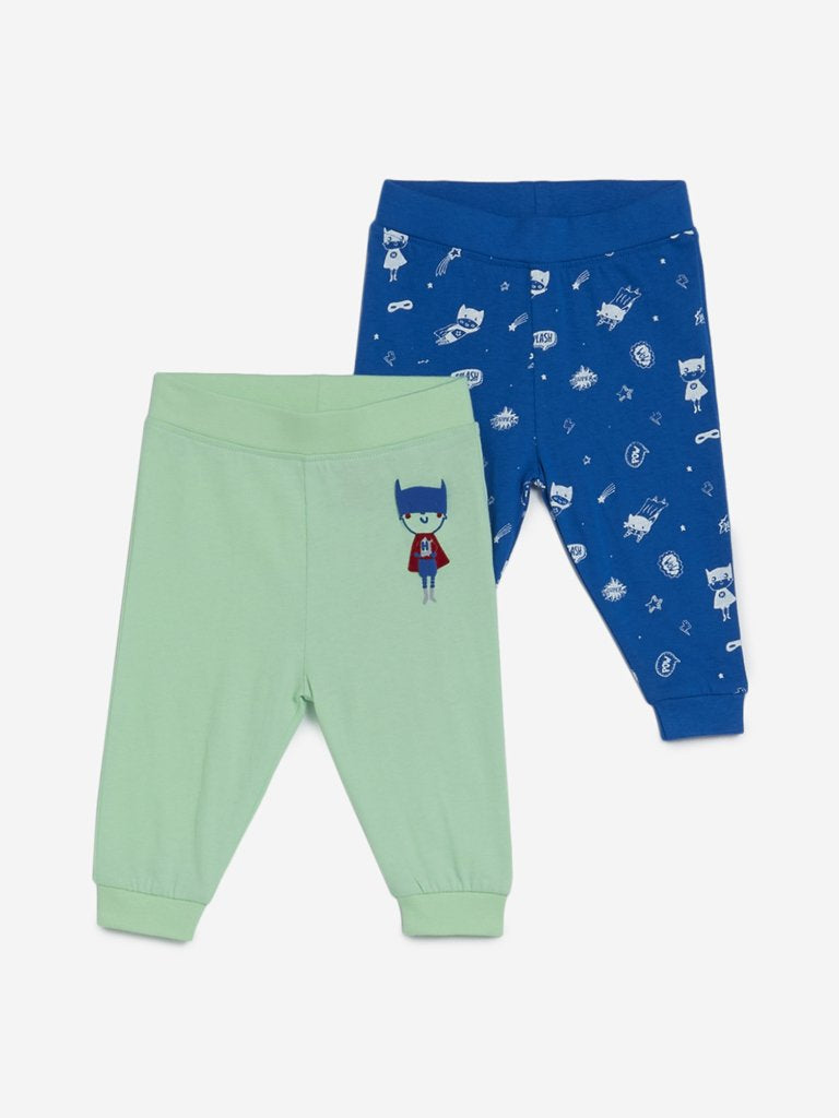 Baby HOP Light Green Hero Joggers Set of Two