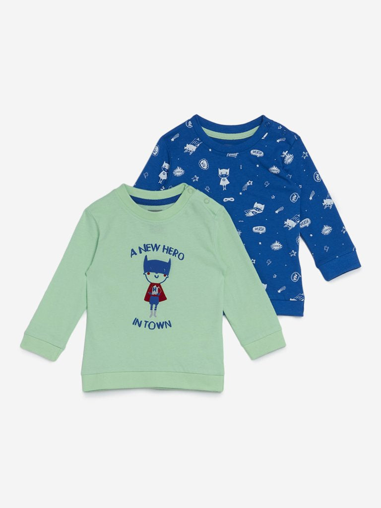 Baby HOP Light Green Hero Sweatshirts Set of Two