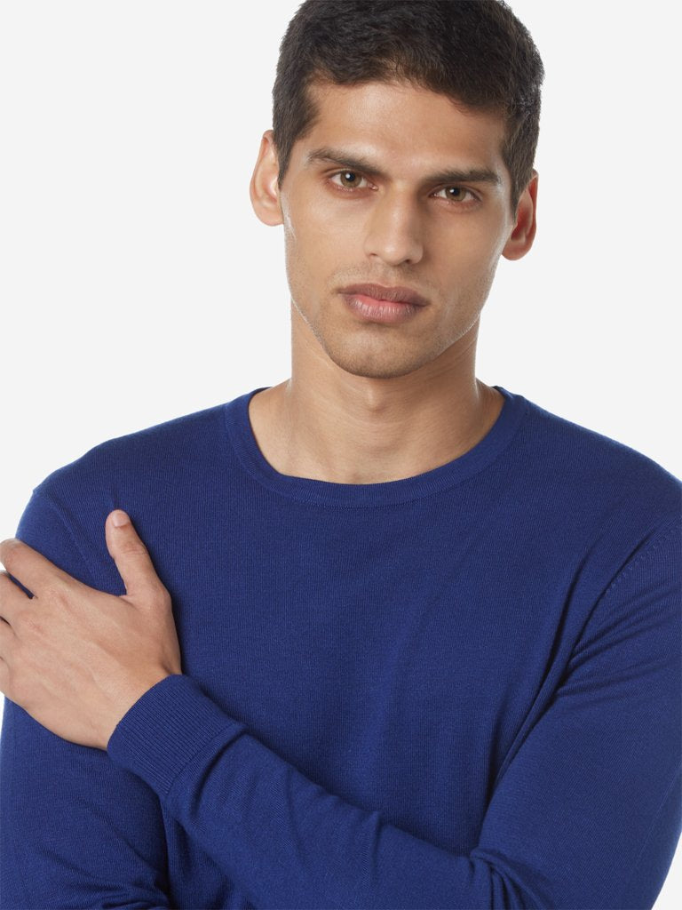 WES Formals Indigo Slim Fit Pullover