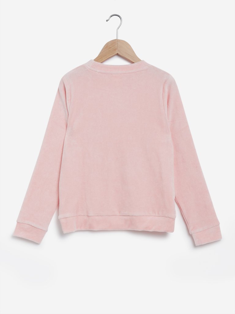 Y&F Kids Peach Reversible Sequinned Sweatshirt