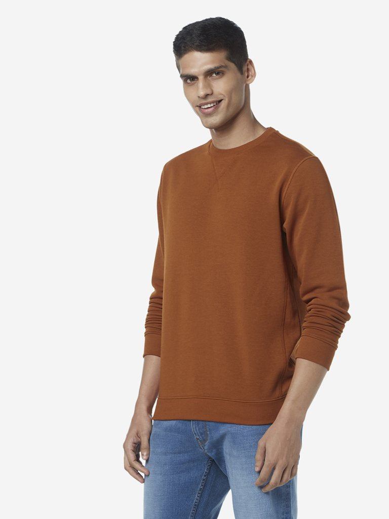 WES Casuals Rust Relaxed Fit T-Shirt