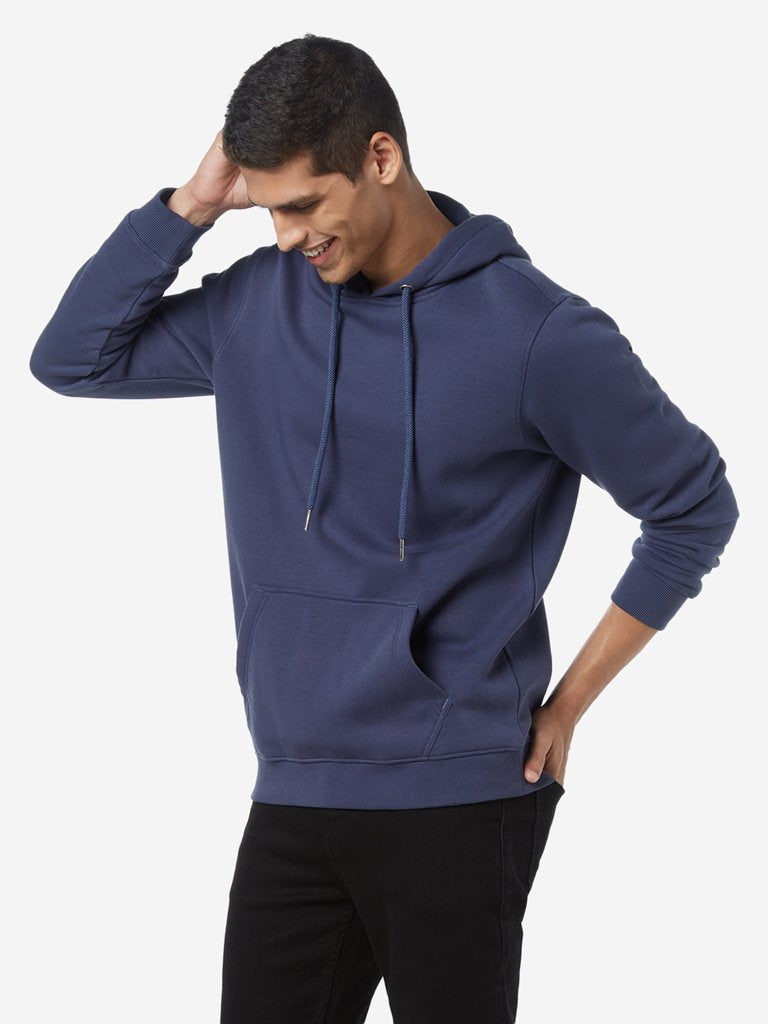 WES Casuals Dark Blue Relaxed Fit Sweatshirt