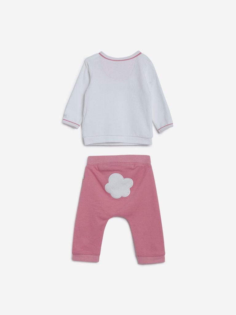 Baby HOP White Bunny T-Shirt And Pants Set