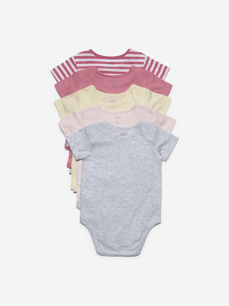 Baby HOP Pink Princess Romper Set Of Five