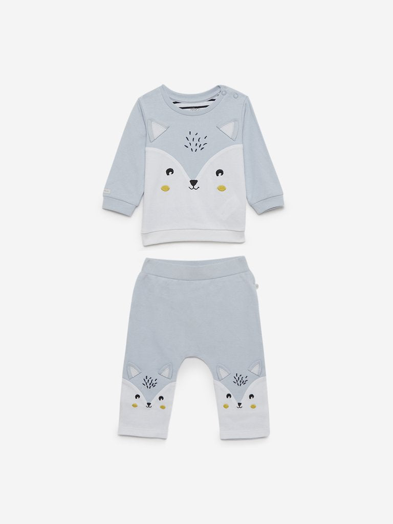 Baby HOP Light-Blue T-Shirt And Pants Set
