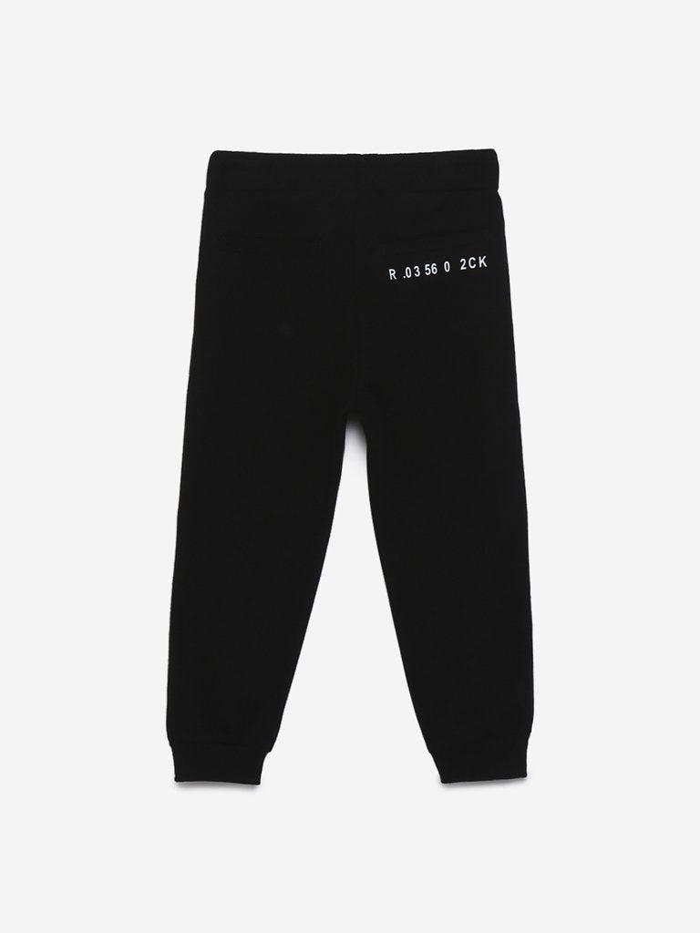 HOP Kids Black Text Pattern Joggers