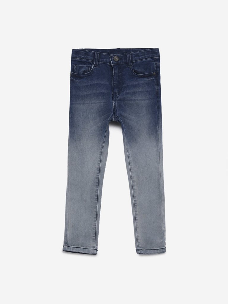 HOP Kids Blue Faded Design Jeans