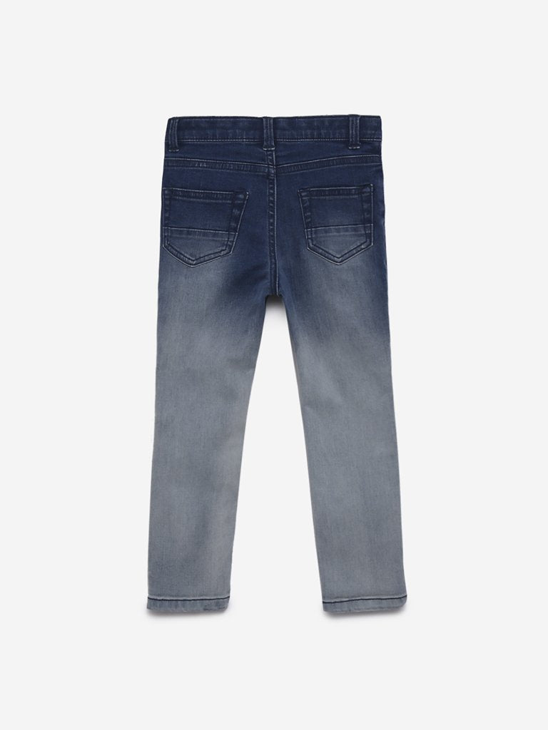 HOP Kids Blue Faded Design Jeans