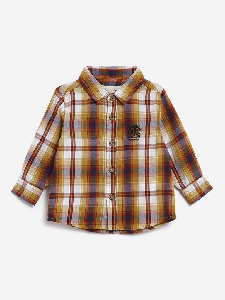 Baby HOP Mustard Checkered Shirt