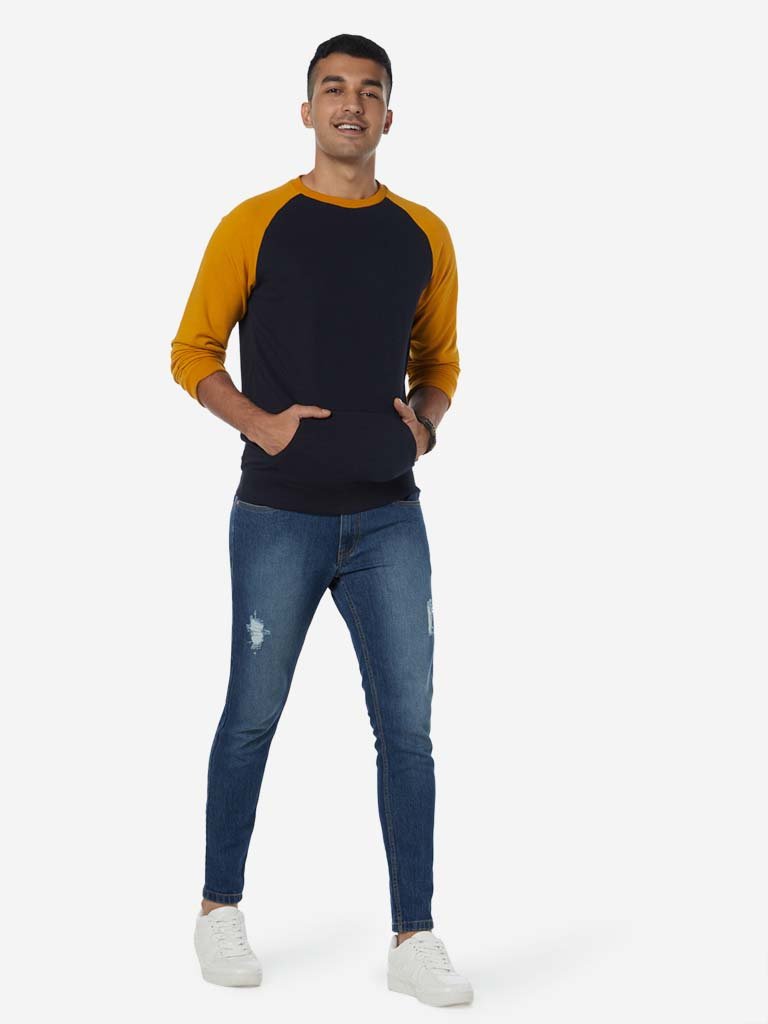 Nuon Mustard Slim Fit Raglan T-Shirt